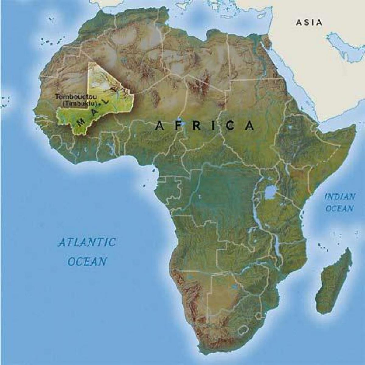 マリ西アフリカの地図