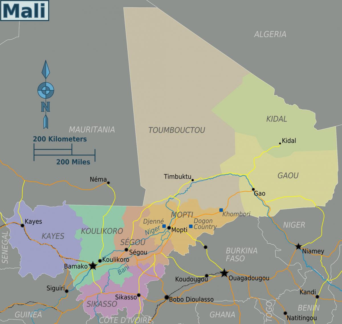 マリ地理-地図