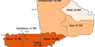 地図のマリ人口